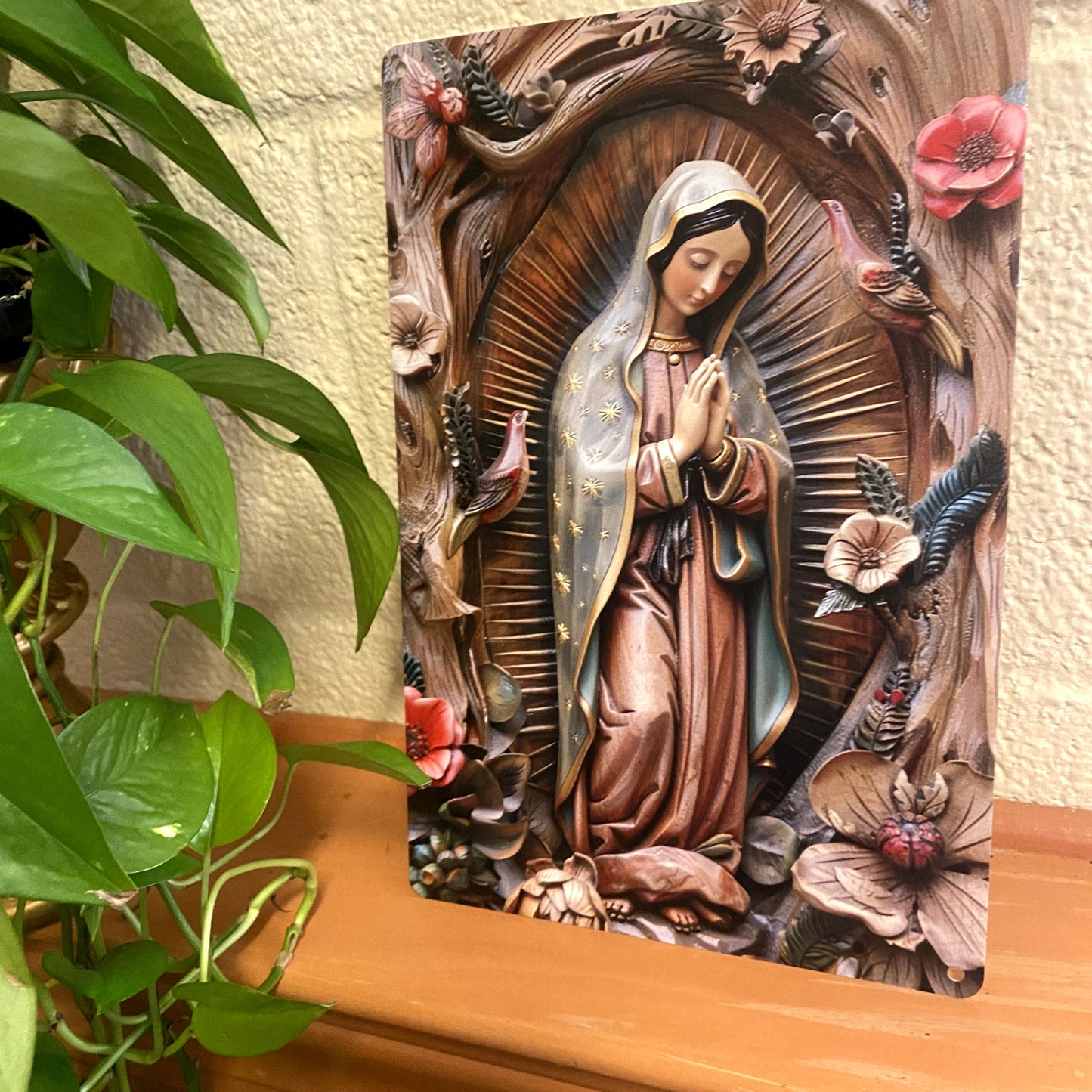 Our Lady of Guadalupe 2D Image set on Aluminum, New  #ALM-07