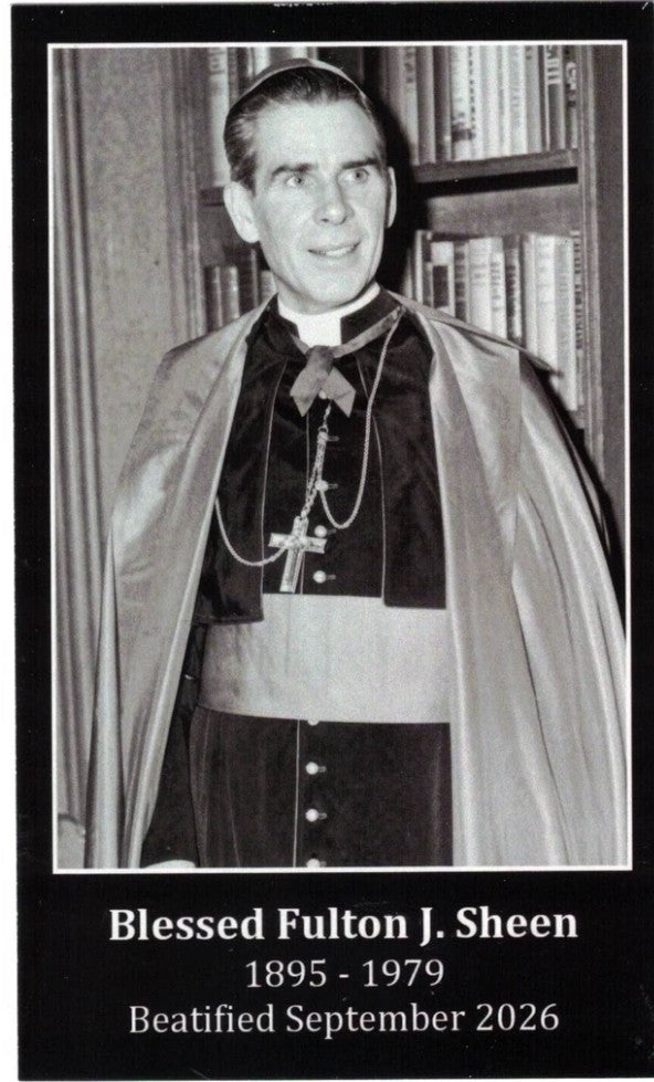 Blessed Fulton J Sheen Prayer Card, New #PC-45