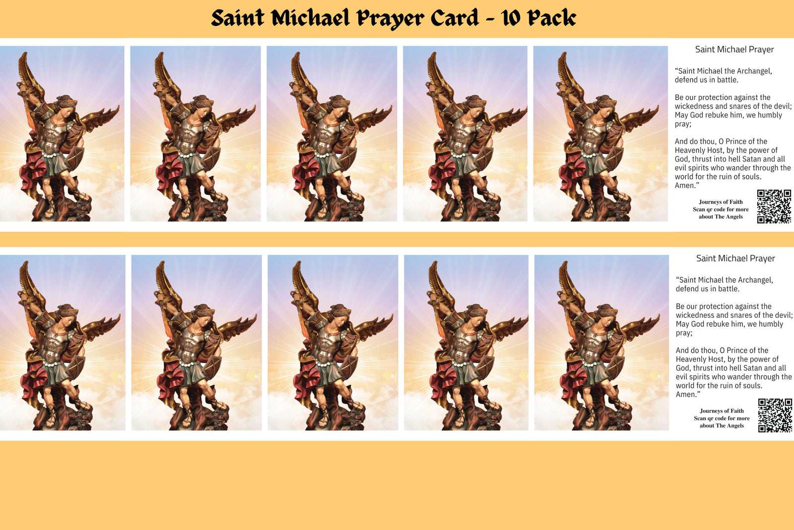 Saint Michael Prayer Card - Journeys of Faith