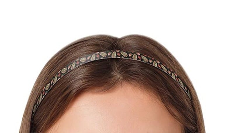 Our Lady of Guadalupe thin headband featuring a detailed image of the religious figure, part of Christian collectibles by Bob and Penny Lord