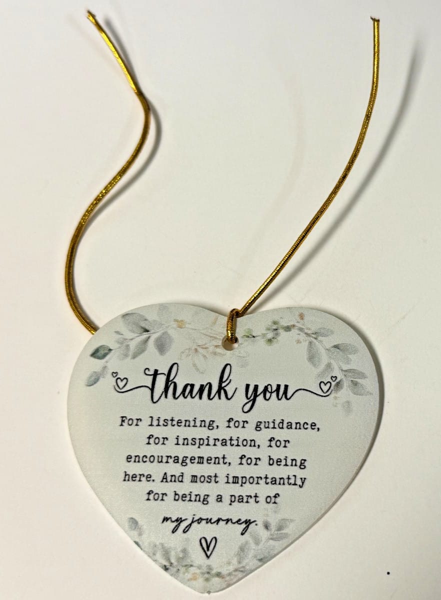 Heart Shape  Thank you/Gratitude Wood Ornament, New #Gftshp-161 Journeys of Faith Collectibles:Holiday & Seasonal:Ornaments