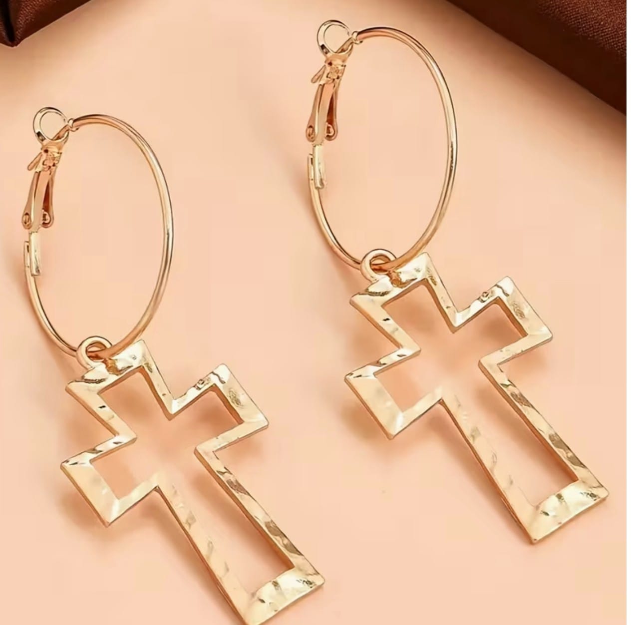 Hollowed-out Cross  2.75 Dangle Hoop Earrings, New #Gftshp-101 Unbranded Jewelry & Watches:Fashion Jewelry:Earrings