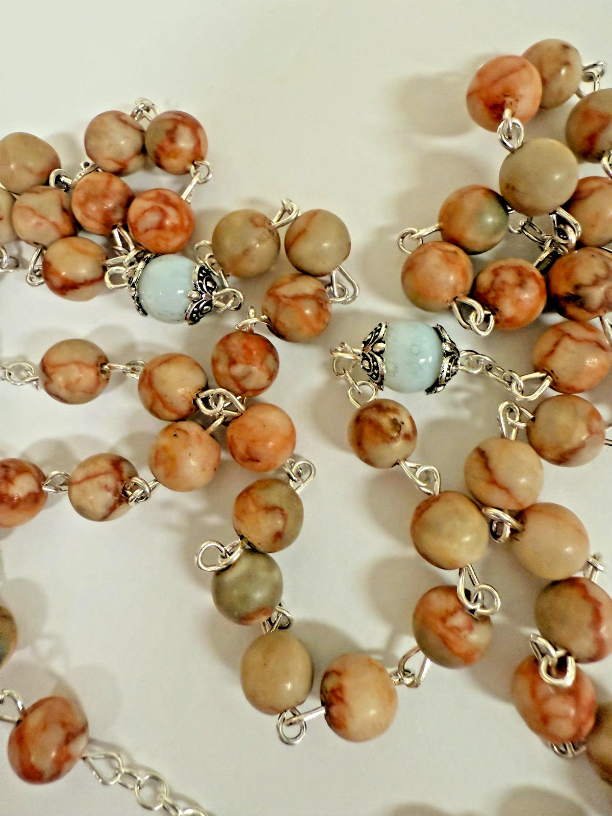 Orange Howlite Stone Beads Rosary, New #Gftshp-57 - Journeys of Faith
