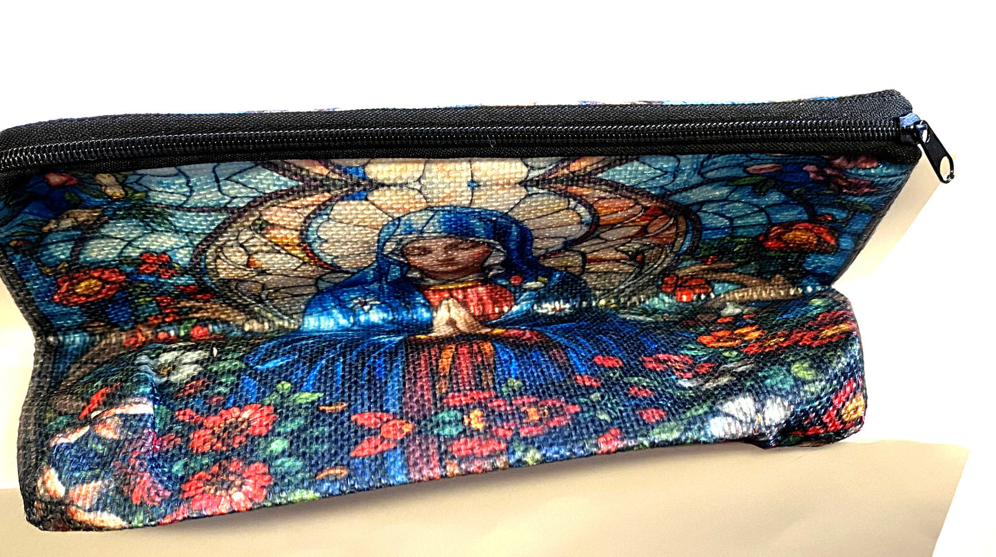 Virgin Mary Stained Glass Design Pouch, New, #AB-308-R2