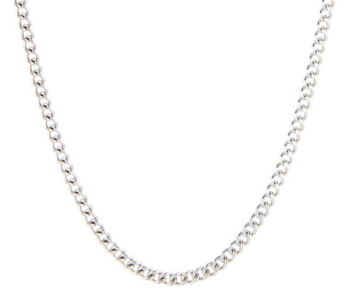 Stainless steel 20-inch curb chain necklace by Berkander, featuring a sleek, polished design perfect for fashion jewelry.