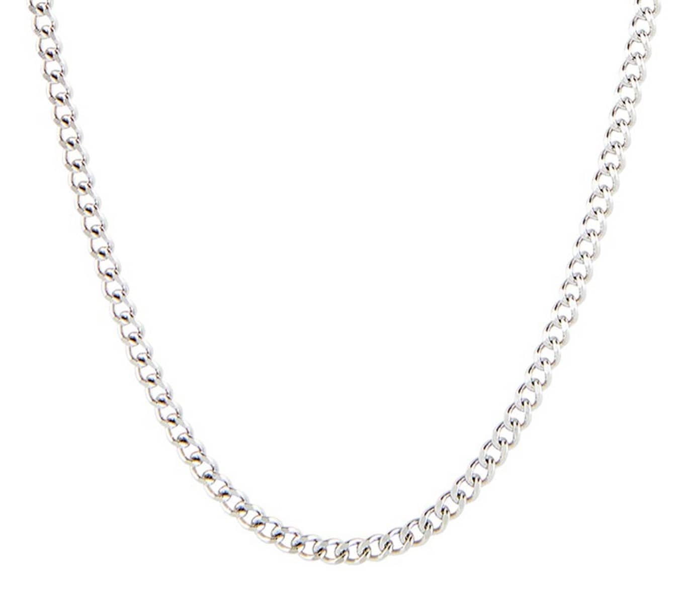 Stainless steel 20-inch curb chain necklace by Berkander, featuring a sleek, polished design perfect for fashion jewelry.
