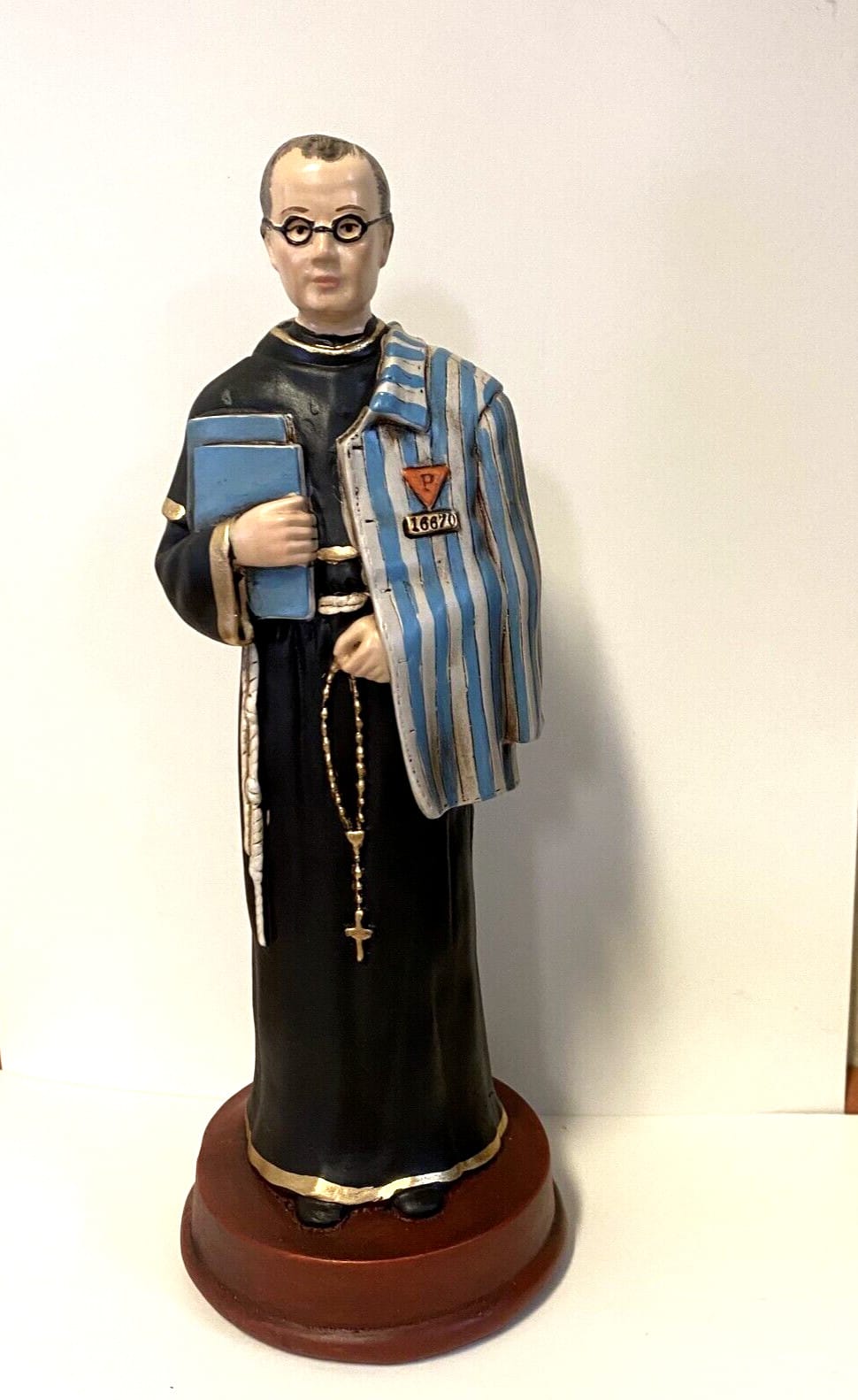 Saint Maximilian Kolbe 8.5" Statue Hand Painted Colombia Resin Plaster Mix Bob and Penny Lord Journeys of Faith Collectibles:Religion & Spirituality:Christianity:Statues & Figures
