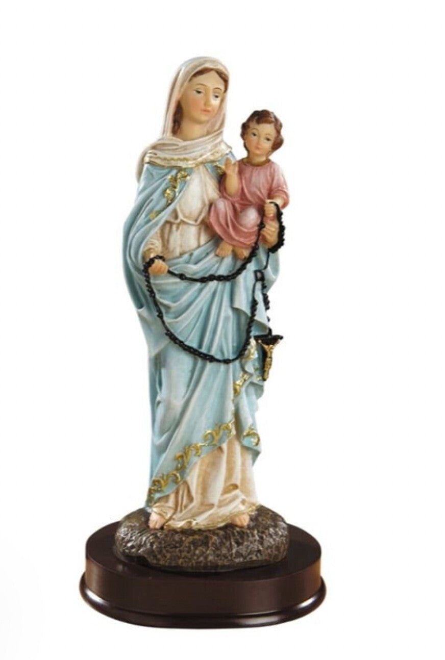 8.25-inch Our Lady of the Rosary religious statue by Bob and Penny Lord, detailed Christian figure for collectibles and spirituality.
