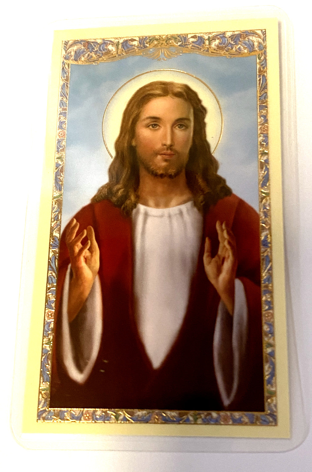 "Prayer for Healing" Laminated Card with image of Jesus, New #PCL-08