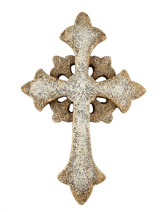 Fleur-De-Lis  Style 11.75" Wall Cross, New #AB-258-2 - Journeys of Faith