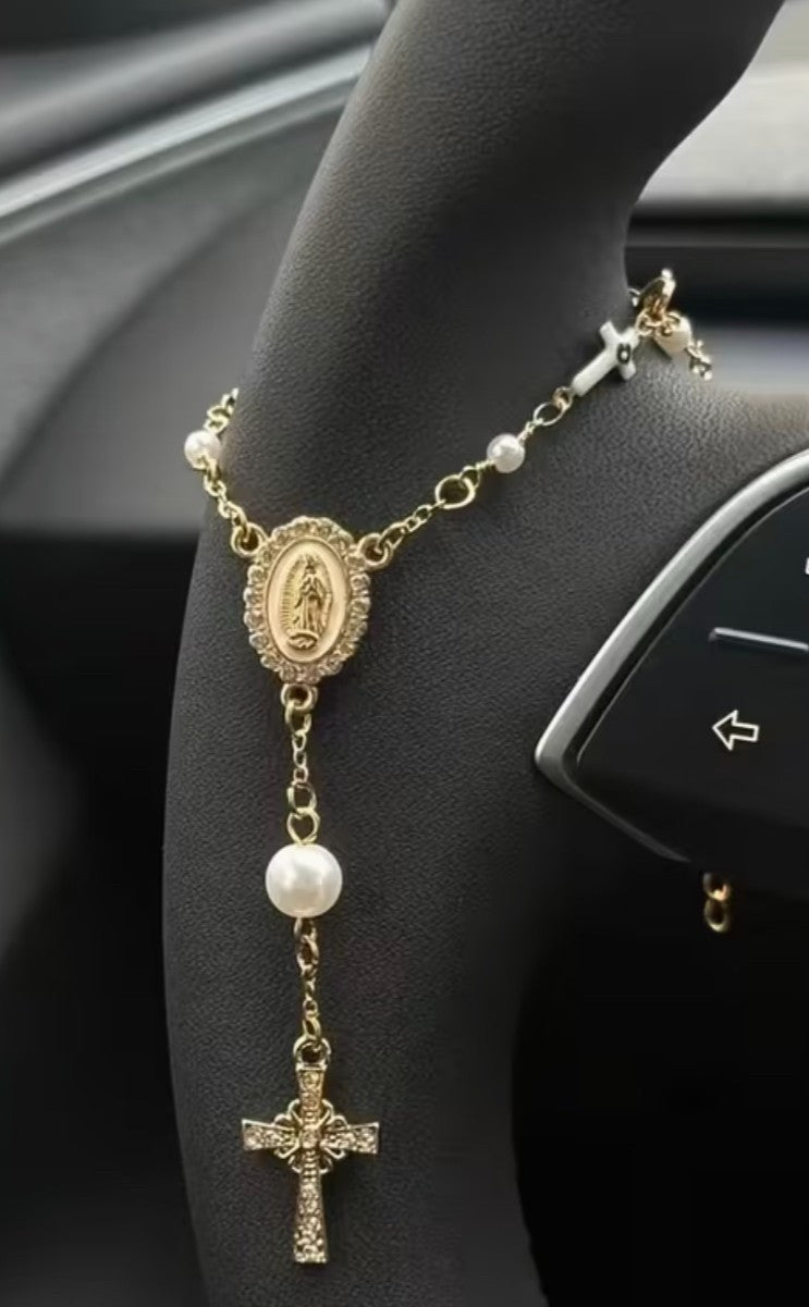 O L of Guadalupe Medal ,Crosses  and Pearls Devotional , New #Gftshp-132 - Journeys of Faith