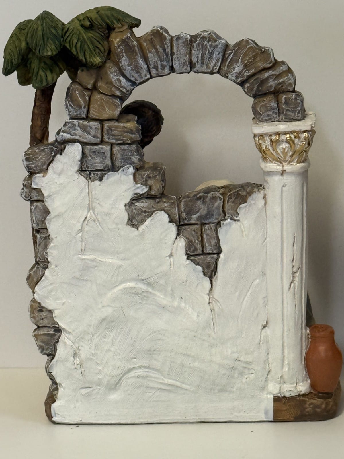 Decorative Arch Nativity Scene figurine by Journeys of Faith, featuring detailed Christian religious design for collectibles.