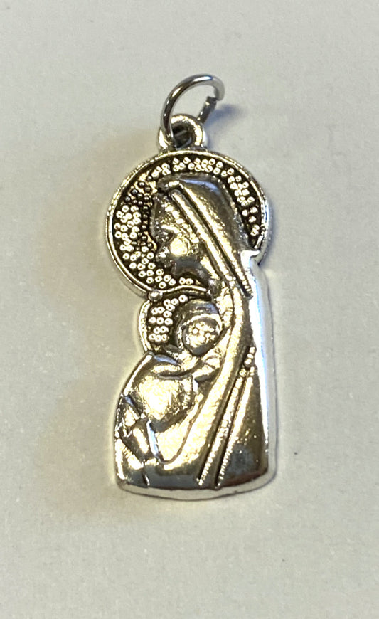 Blessed Mother with Child  1" Devotional Charm, New - Journeys of Faith