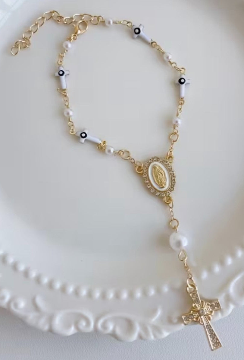 O L of Guadalupe Medal ,Crosses  and Pearls Devotional , New #Gftshp-132 - Journeys of Faith