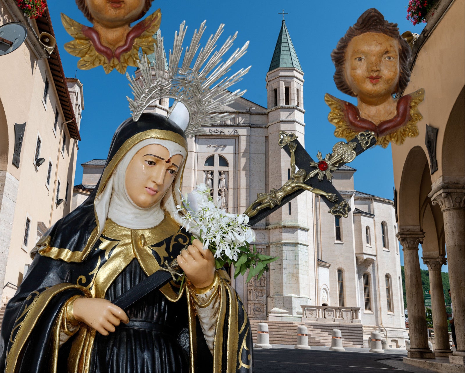 Saint Rita of Cascia art print by Journeys of Faith, 10x8 inches, featuring a detailed religious illustration.
