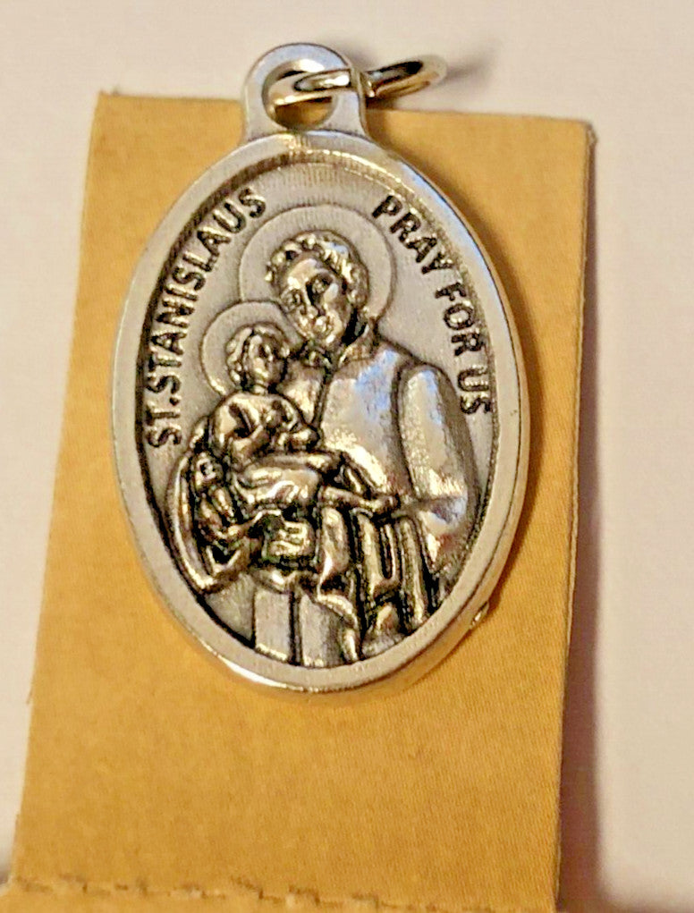 Saint Stanislaus Kostkas(Patron of Broken Bones) Prayer Card+Medal, New #PCM-028
