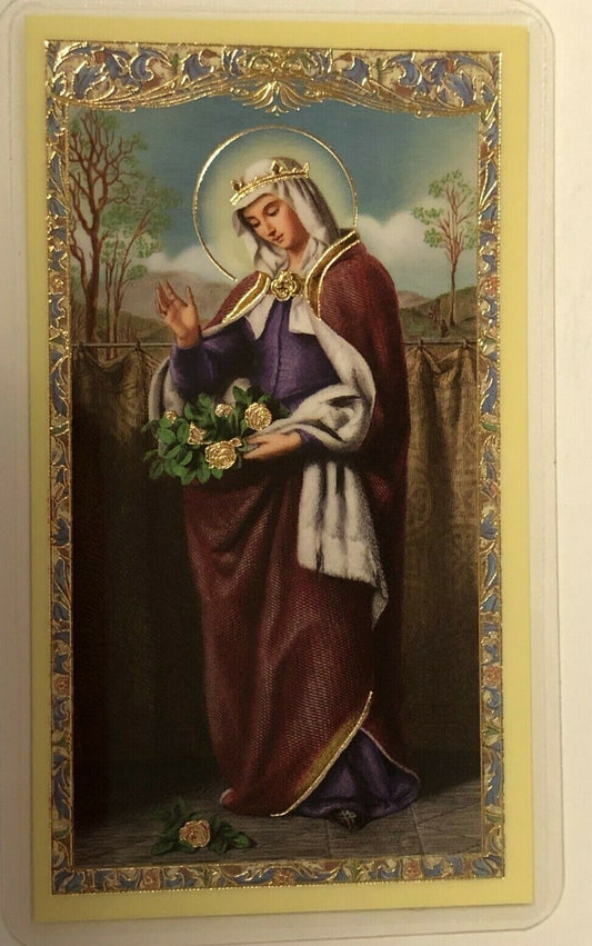 Saint  Elizabeth of Hungary,  Laminated Prayer Card, New #PCL-29