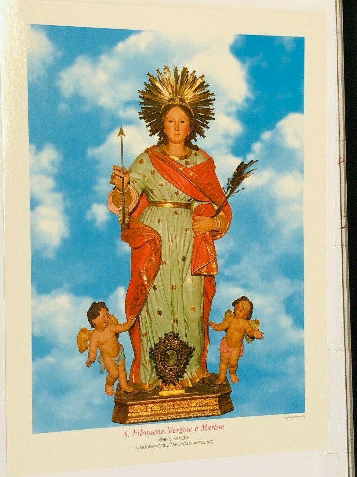 Saint Philomena Image Print, 11" X 8" New from Italy - Journeys of Faith