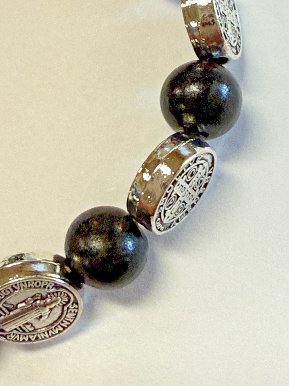 Saint Benedict Black Rosary Bracelet, New #AB-276-R2 Journeys of Faith Collectibles:Religion & Spirituality:Christianity:Jewelry