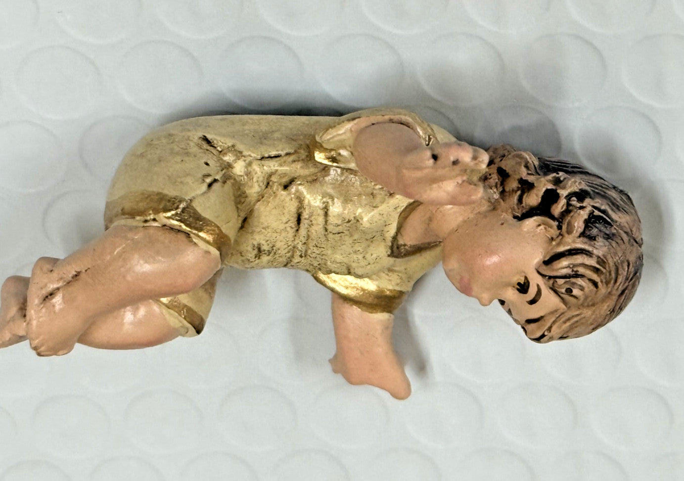 Hand-painted Virgin of Tenderness statue, 7.75 inches, by Bob and Penny Lord, depicting a religious Christian figure.