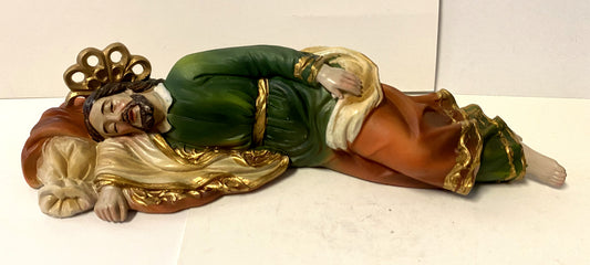 Sleeping Saint Joseph 8-inch religious statue by Bob and Penny Lord, depicting a peaceful figure in a serene resting pose.