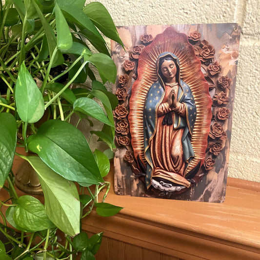 Our Lady of Guadalupe 2D Image set on Aluminum, New  #ALM-08-R2