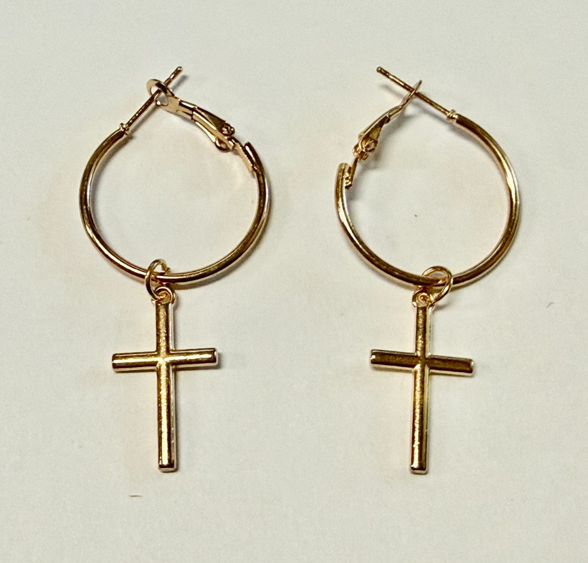 Cross  2" Dangle Hoop Earrings, New #Gftshp-210