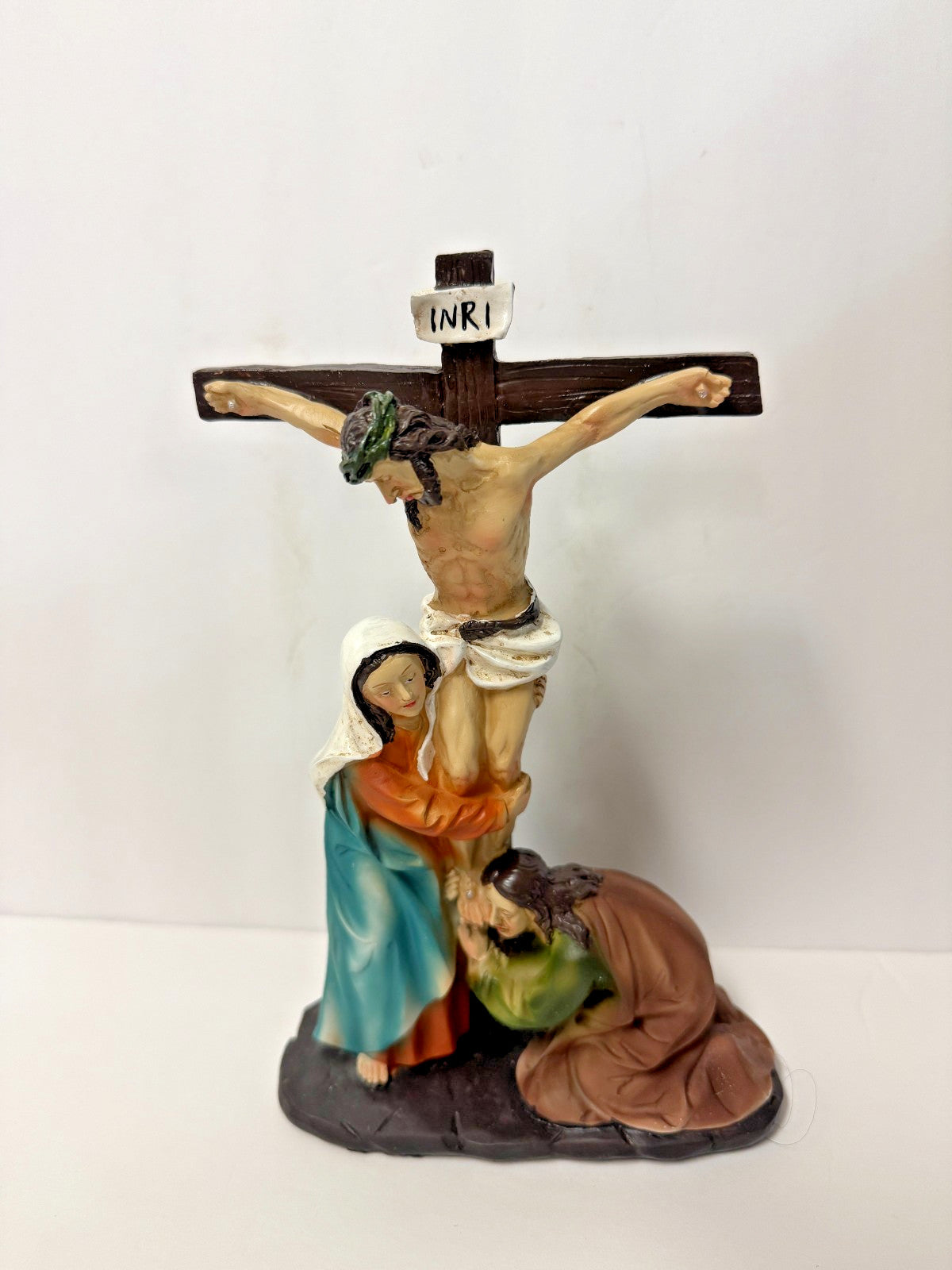 The Crucifixion with Bl Mary & Mary Magdalene, 8" statue, New #Gftshp-248