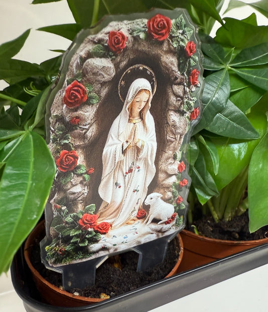 O. L. of Lourdes Acrylic Garden Stake, New #ALM-025-R2