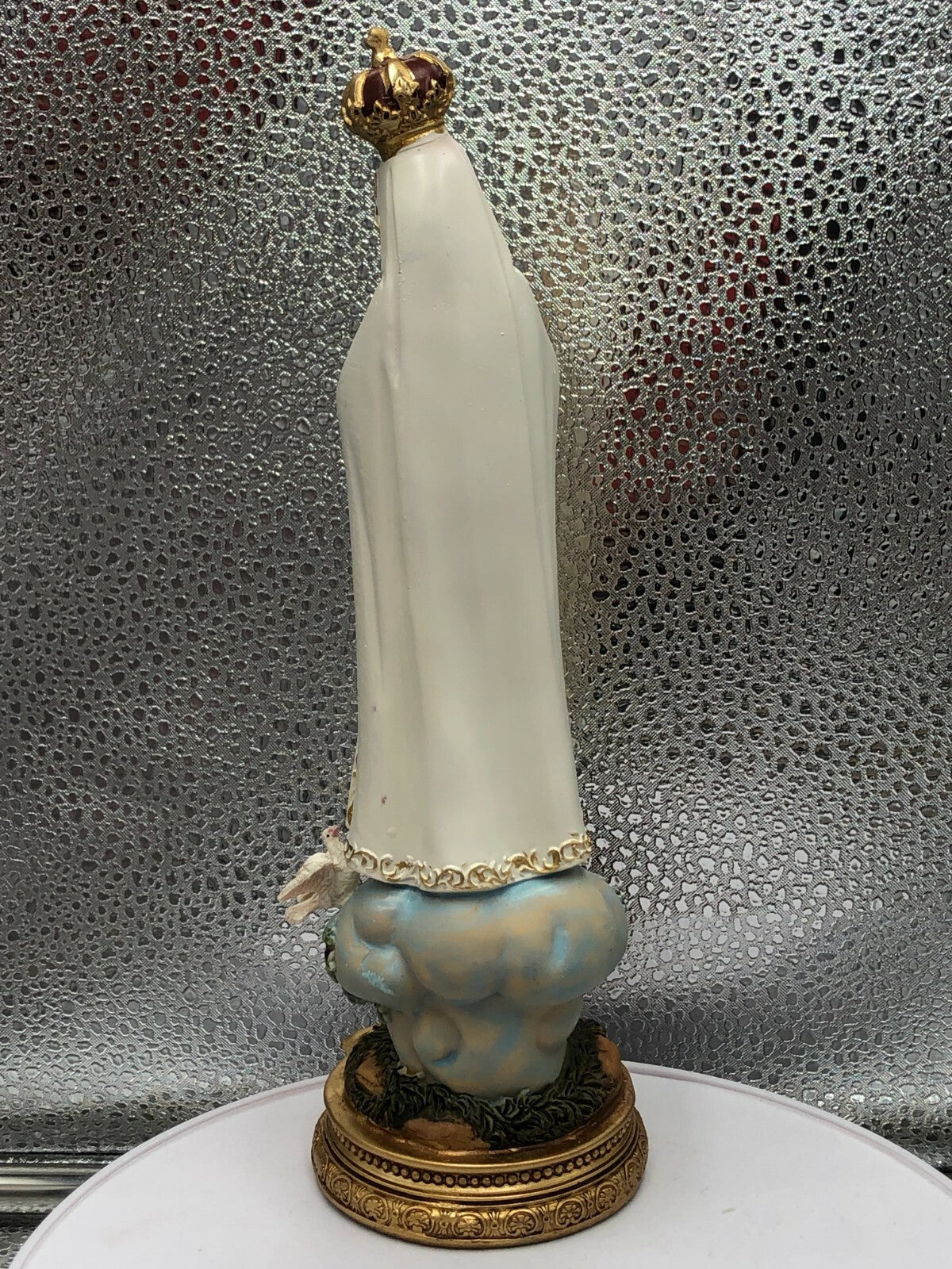 8-inch Our Lady of Fatima religious statue by Bob and Penny Lord, depicting the Virgin Mary in a serene pose, collectible Christianity figure