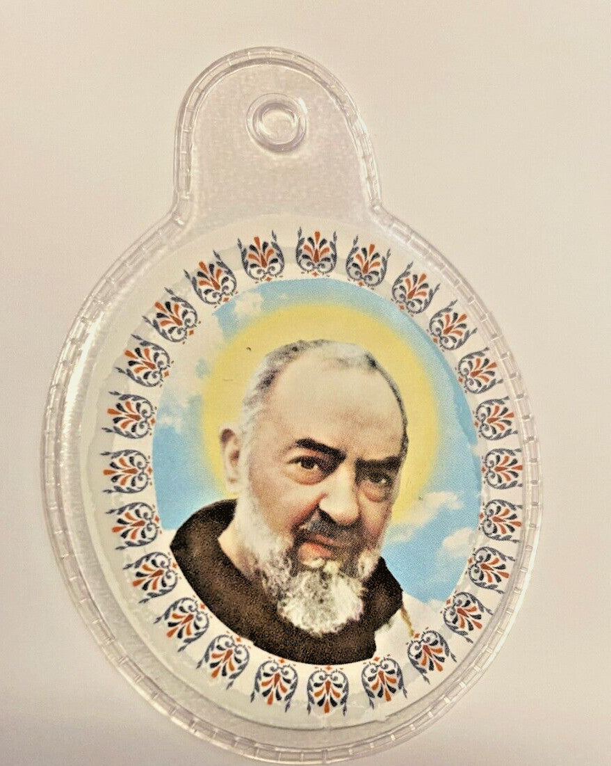 Padre Pio 3rd Class Relic in plastic encase, Christian religious artifact from Italy, collectible relic from Bob and Penny Lord