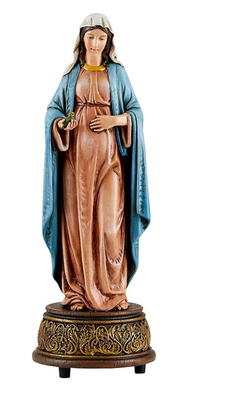 "Mary, Mother of God" 9 Inch Statue with Ave Maria Music Box Resin #AB-261-R2