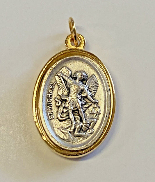 Saint Michael the Archangel Gold & Silver Oval Medal, New #MD-023 Bob and Penny Lord Journeys of Faith Collectibles:Religion & Spirituality:Christianity:Medals