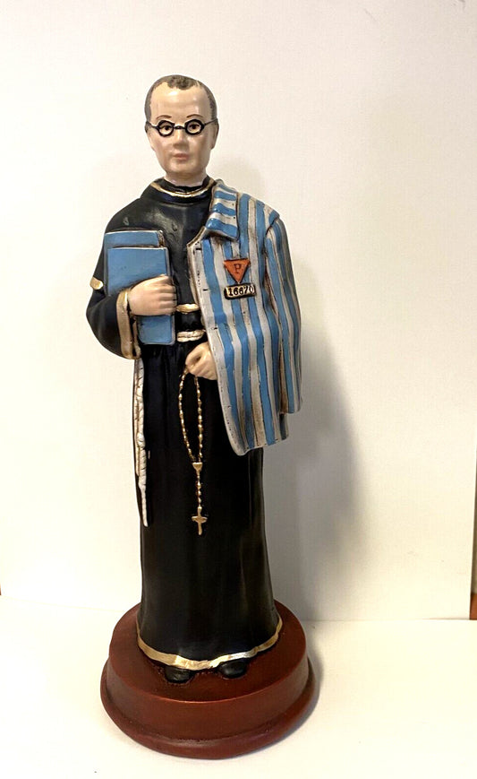 Saint Maximilian Kolbe 8.5" Statue New, from Colombia #L024 - Journeys of Faith