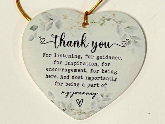 Heart Shape  Thank you/Gratitude Wood Ornament, New #Gftshp-161