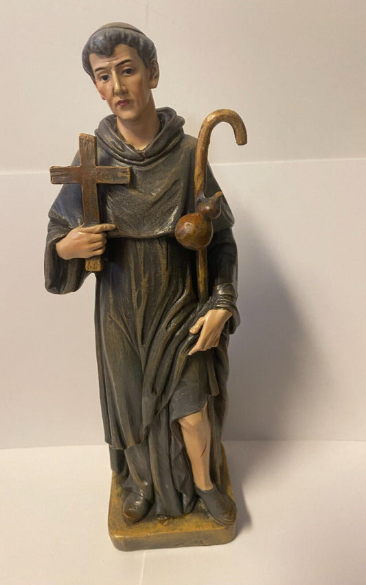 8-inch Saint Peregrine statue by Bob and Penny Lord, depicting the Cancer Saint in a detailed religious figure.