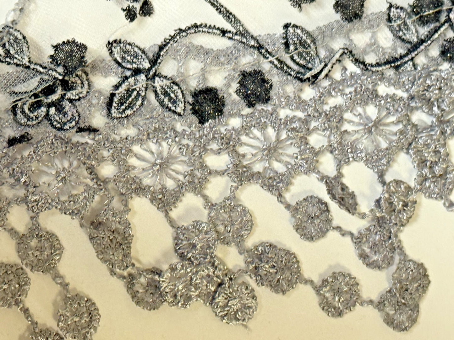 Women's  Dark Gray Lace Church Veil, New #AB-426-R2