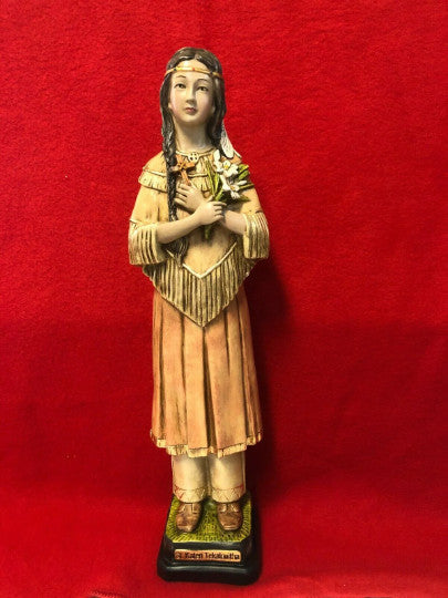 Saint Kateri Tekakwitha Statue 16" New From Colombia #L072 - Journeys of Faith