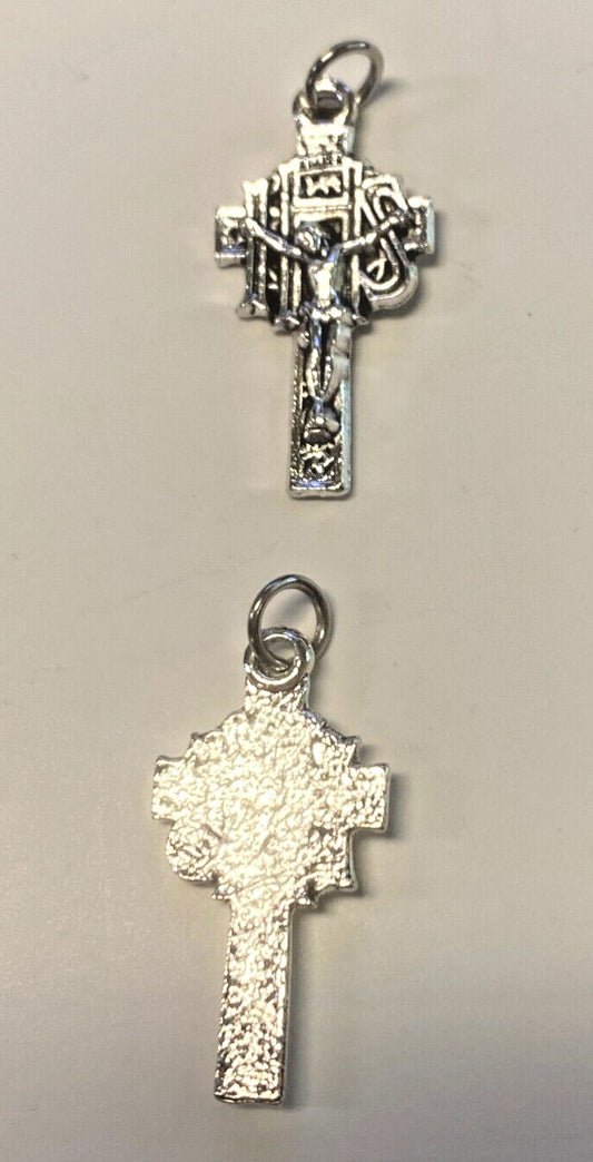 Celtic  Crucifix Pendant 1.00" Silver Plated,  New #MD-015
