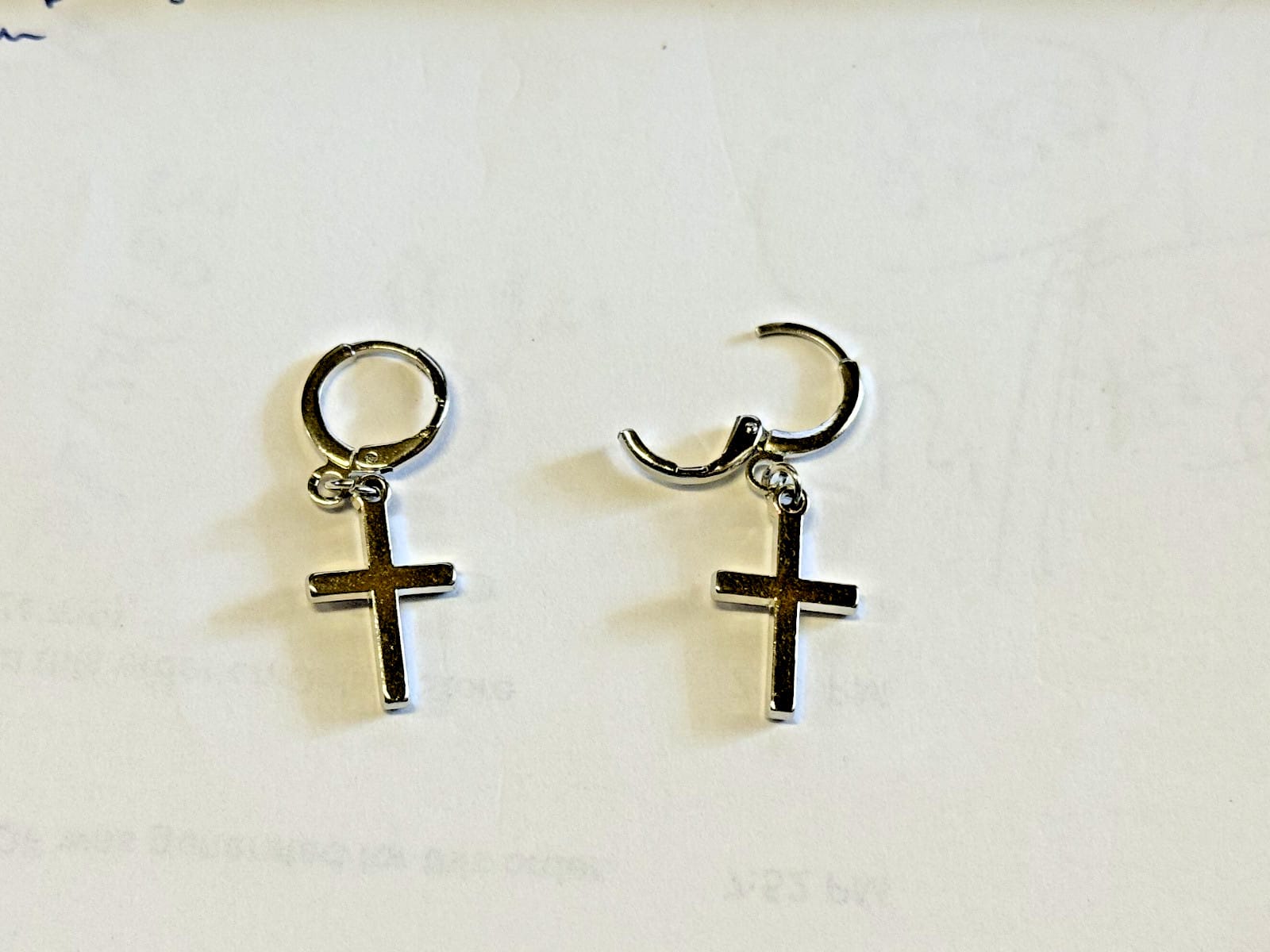.925 Sterling Silver Small Cross Earrings, New #AB-379-R2 Unbranded Jewelry & Watches:Fashion Jewelry:Earrings
