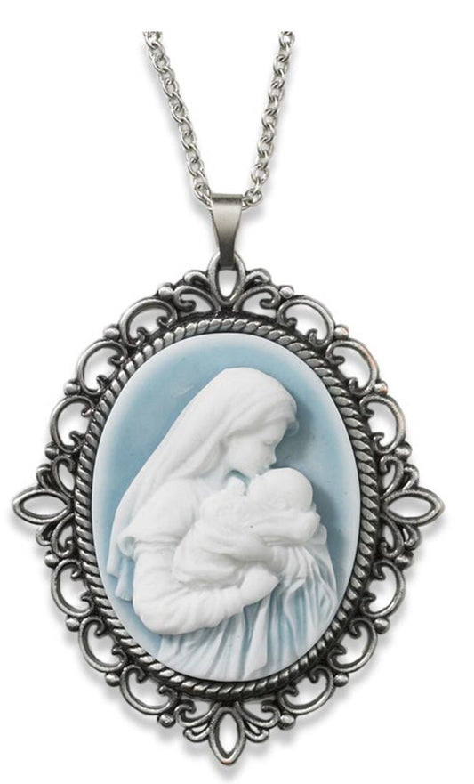 Mother's Kiss Cameo Pendant 18" L Necklace, New # AB-97-1 - Journeys of Faith