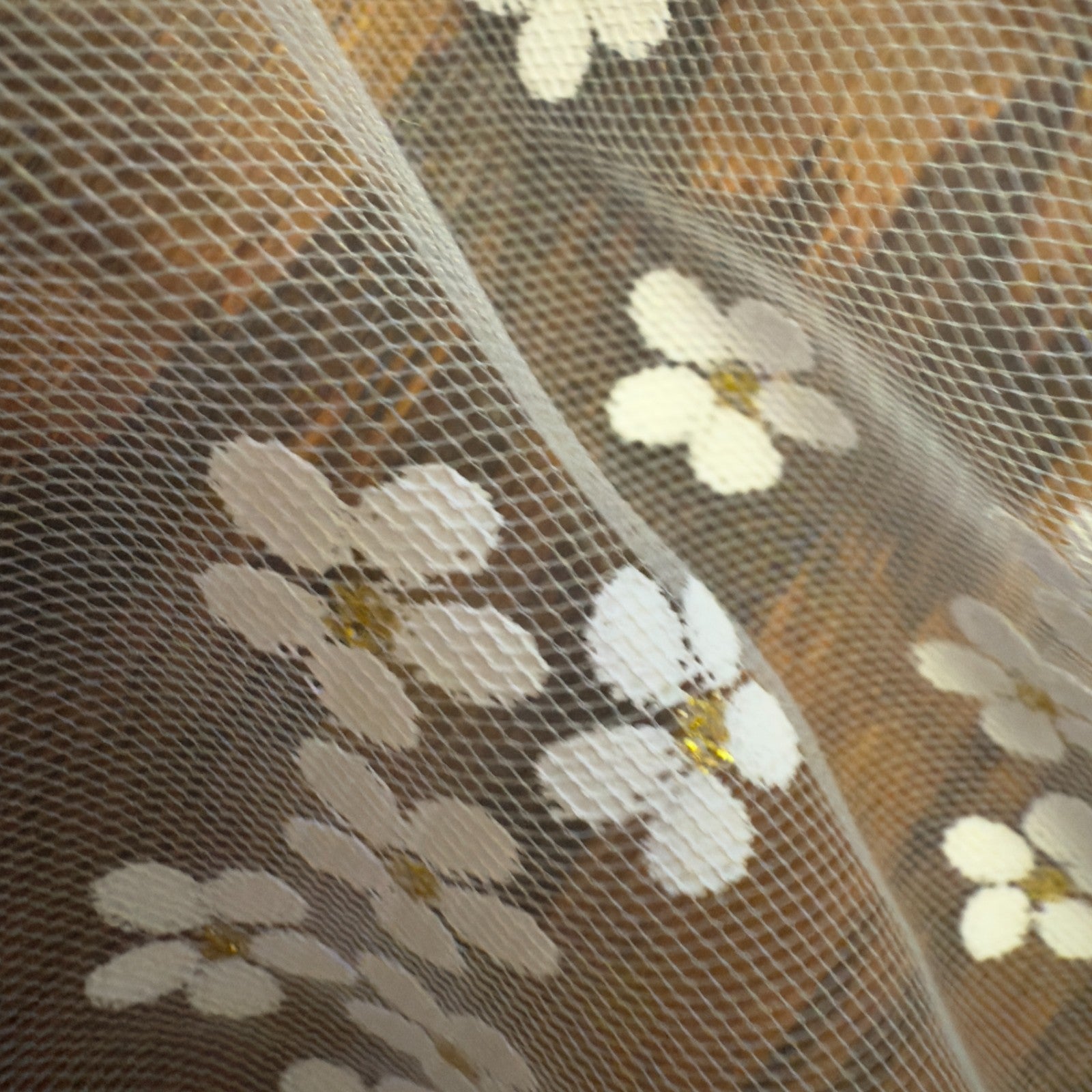 Women's White Lace Church Veil with gold accents, New #AB-334-R2 - Journeys of Faith