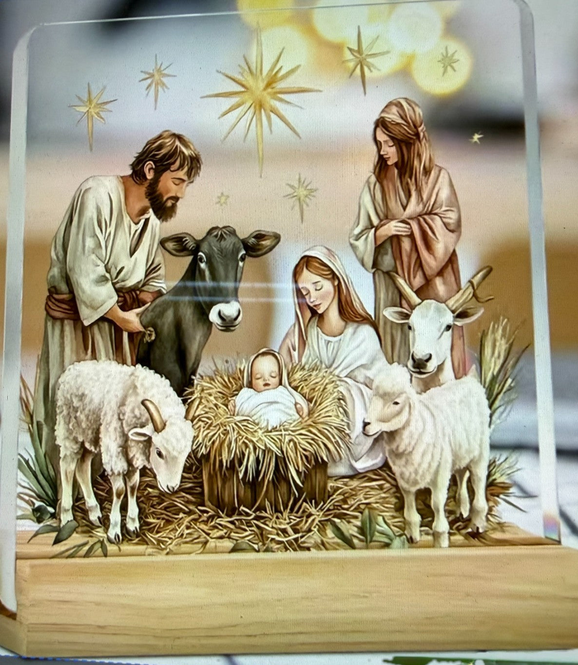 Nativity Scene Small Square Acrylic Image, New #Gftshp-277 - Journeys of Faith