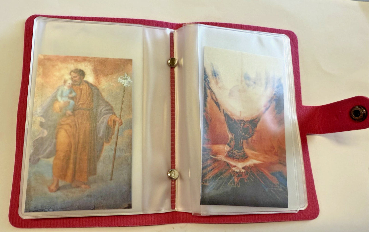 Holy Card Holder 5.25" Pink Booklet, New. #AB-034-1