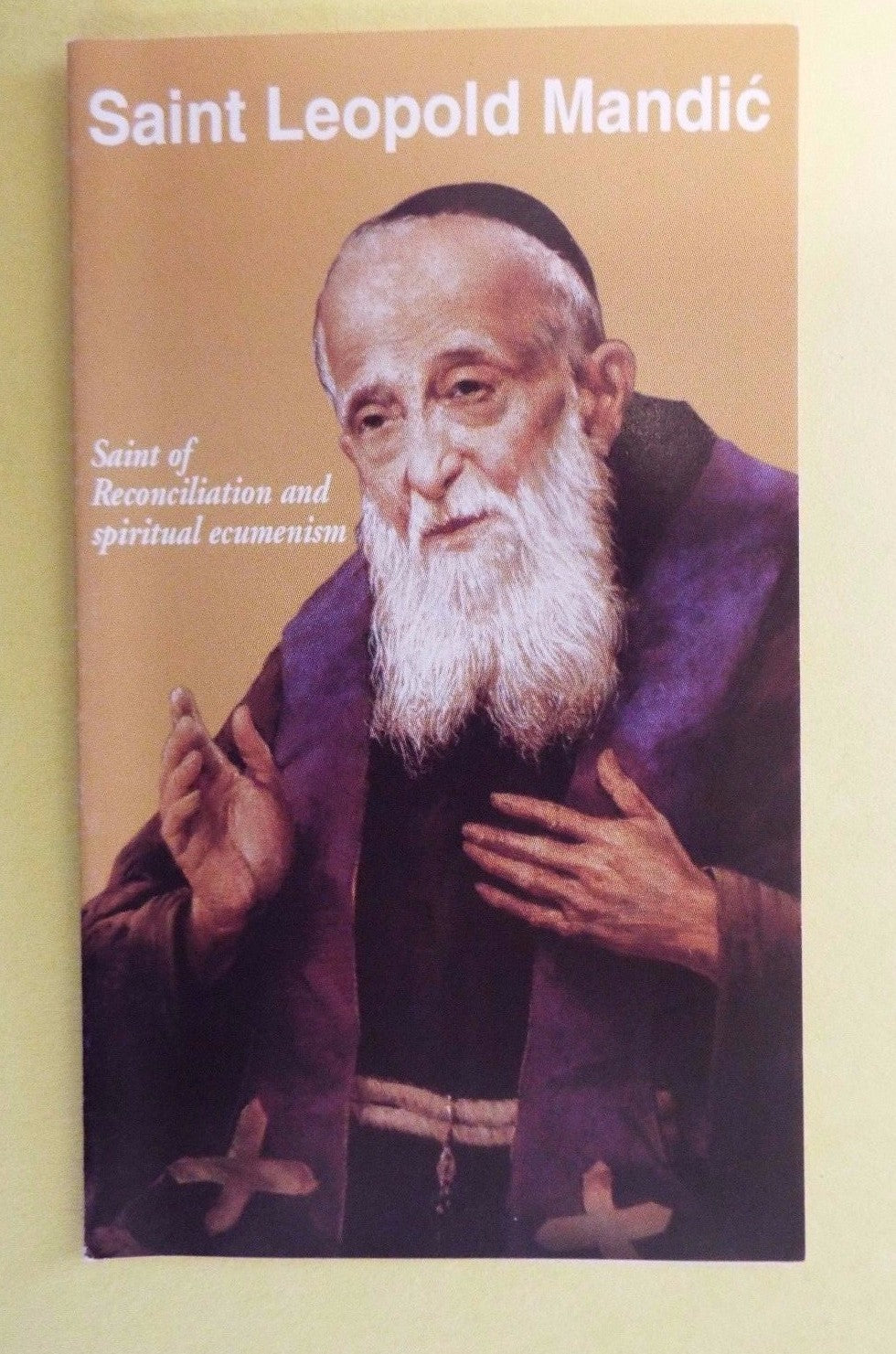 Saint Leopold Mandic Novena and short bio folder from Bob and Penny Lord, religious Christian holy card collectible.