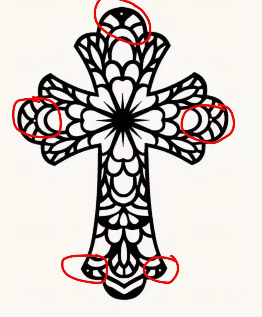 Floral Petal Black Metal 11.8" Cross Wall Art,  New #Gftshp unbranded Collectibles:Decorative Collectibles:Other Decorative Collectibles