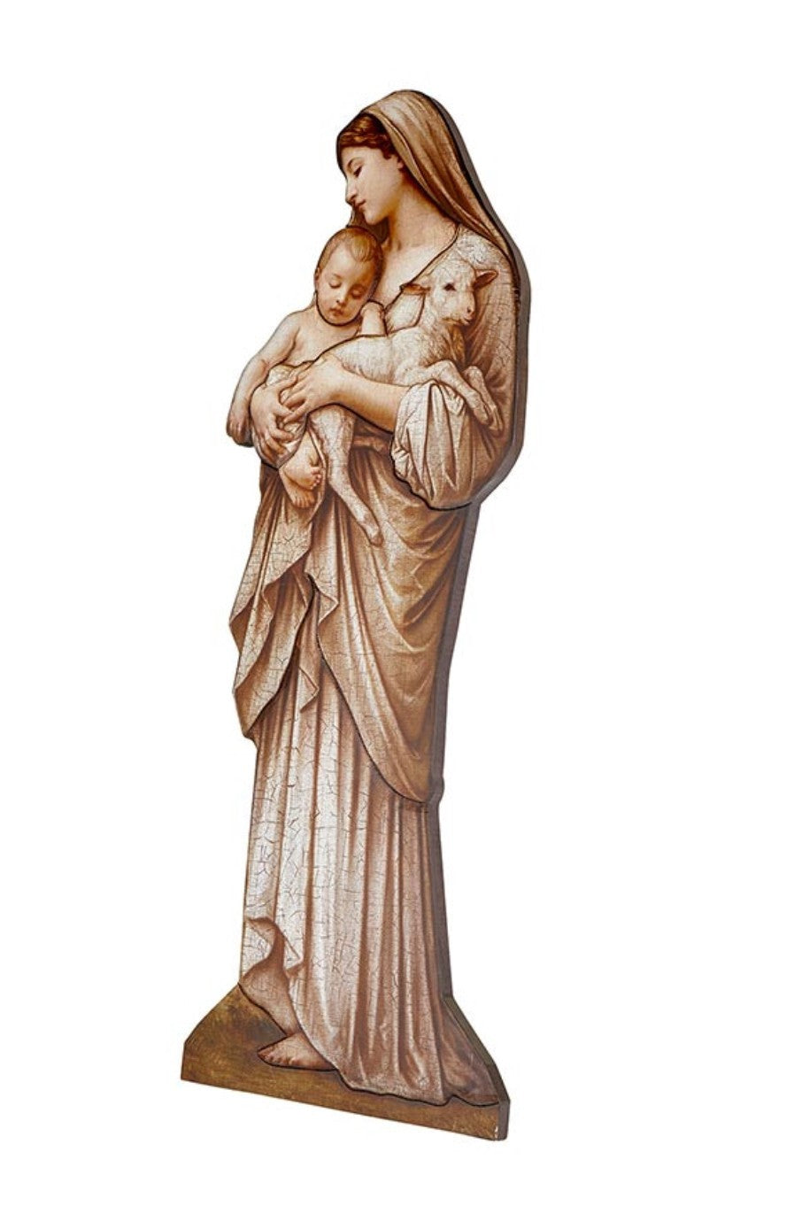 Blessed Mother Innocence 31 Inch Wood Wall or Stand-Alone Plaque
