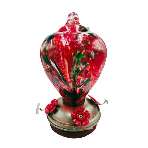 Hand Blown Glass Humming Bird Feeder LGCl16R