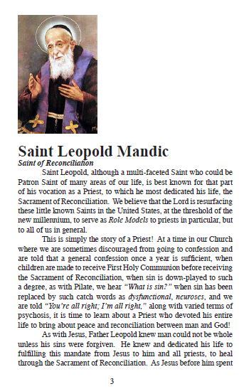 Saint Leopold Mandic Pamphlet/Minibook, by Bob and Penny Lord - Journeys of Faith