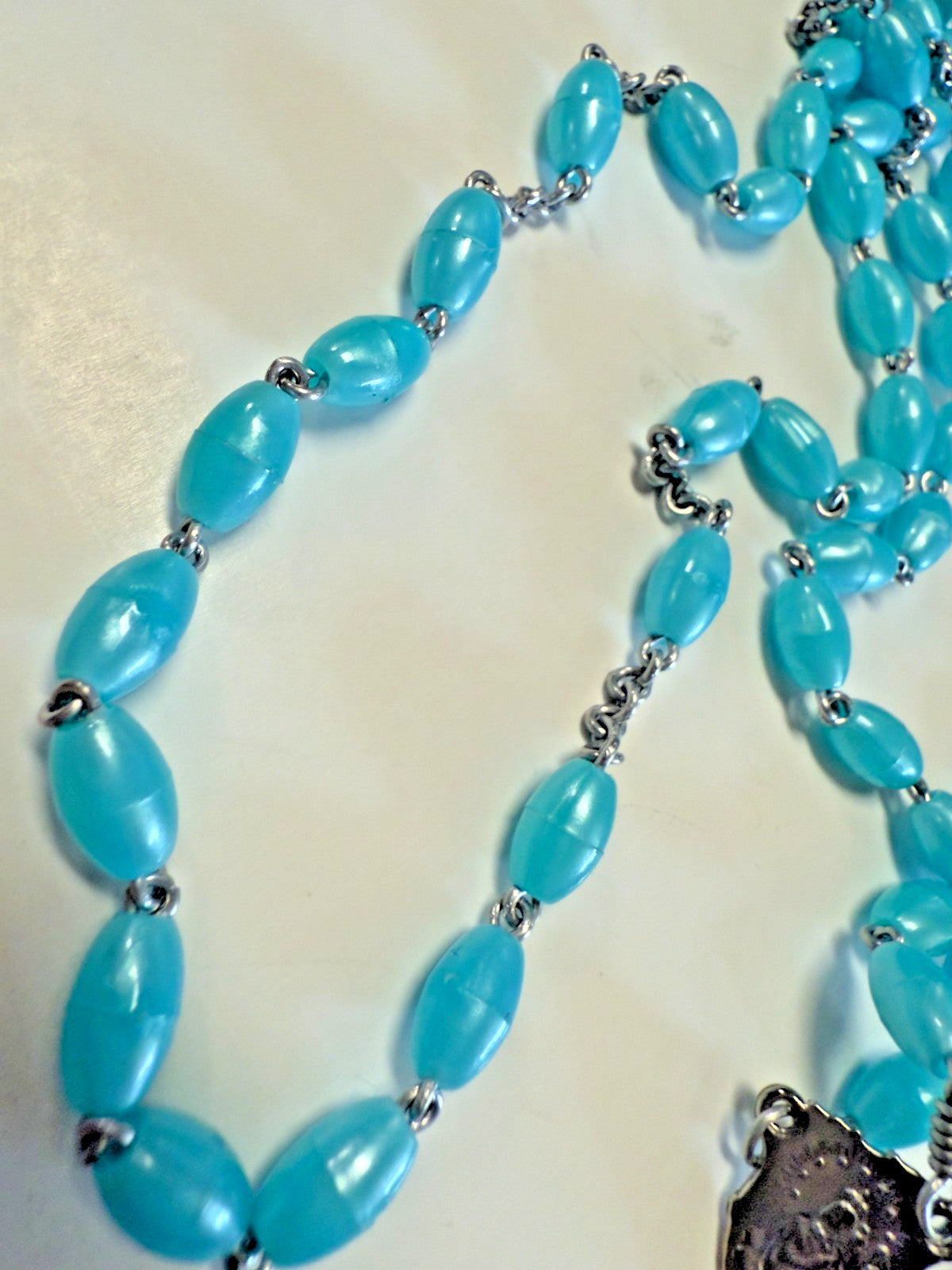 SHJ & IHM Vintage Aqua Blue Rosary, New from Italy, #Gftshp-11 - Journeys of Faith